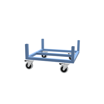 Metal stillage trikke mounted on heavy duty castor wheels
